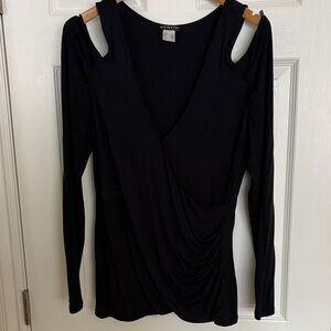 VENUS Black Cold Shoulder Blouse
